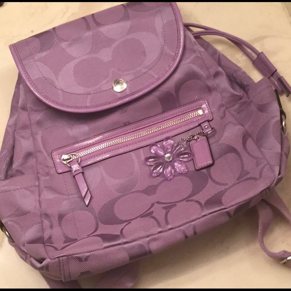 Signature Kyra Daisy Lilac Coach Backpack - Picture 2 of 5